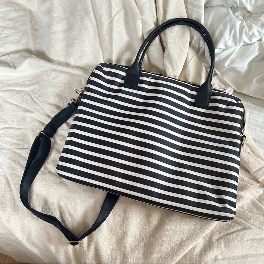 Kate Spade Black and White Striped Laptop Bag - Picture 6 of 6